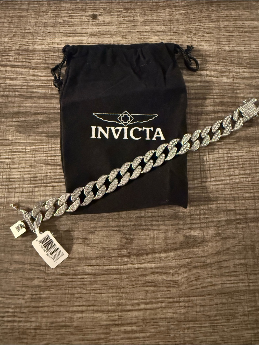 Invicta Elements Men's XL Drip Chain Silver-Tone Cuban Link Bracelet